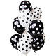 Ballonnen Zwart en Wit Polka Dots Premium - 12 Stuks