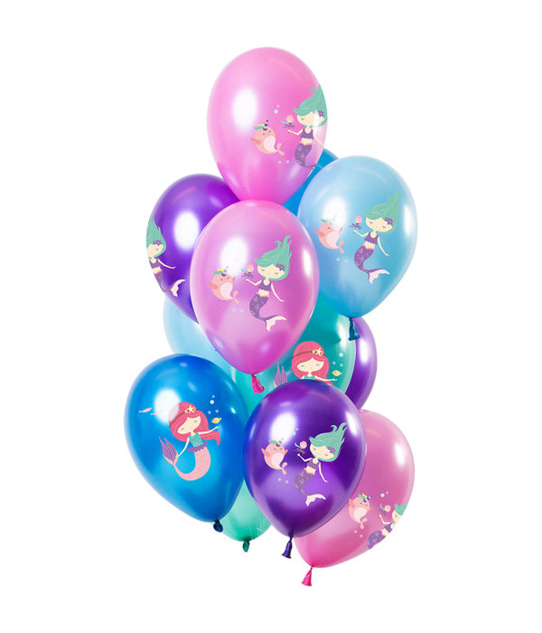 Metallic Ballonnen Set Zeemeermin Premium - 12 Stuks