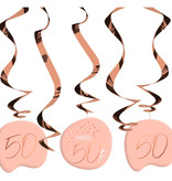 Hangdecoratie Elegant Blush 50 jaar - 5 Stuks