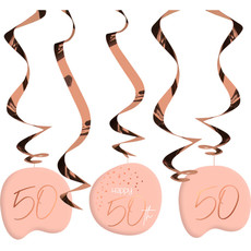 Hangdecoratie Elegant Blush 50 jaar - 5 Stuks