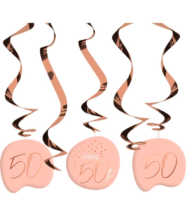 Hangdecoratie Elegant Blush 50 jaar - 5 Stuks