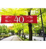 Spandoek 40 Jaar Jubileum Robijn Rood