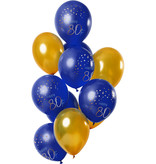 Ballonnen Set 80 Jaar Blauw/Goud Premium - 12 Stuks