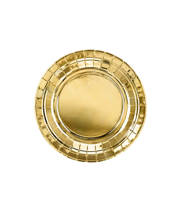 Metallic Gouden Bordjes Rond 18cm - 6 stuks