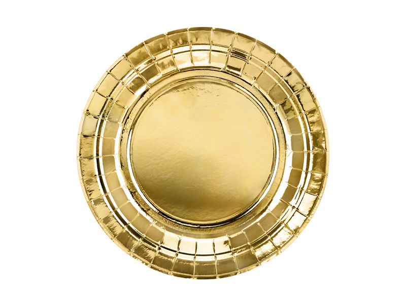 Metallic Gouden Bordjes Rond 18cm - 6 stuks