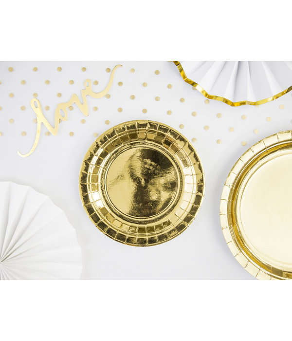 Metallic Gouden Bordjes Rond 18cm - 6 stuks