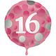 Folieballon 16 Jaar Glossy Pink - 45cm