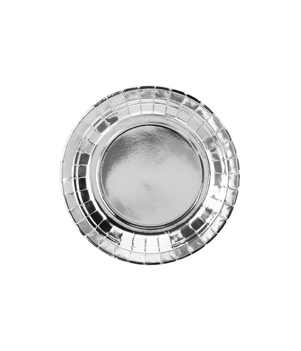 Zilveren Metallic Gebaksbordjes 18cm - 6 stuks