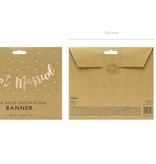 Just Married Letterslinger Rosé goud 77cm