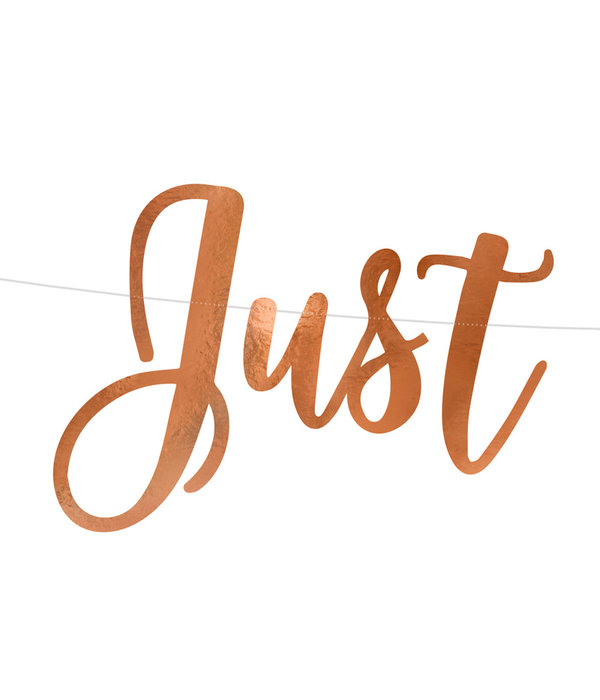 Just Married Letterslinger Rosé goud 77cm
