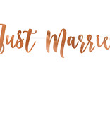 Just Married Letterslinger Rosé goud 77cm