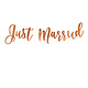 Just Married Letterslinger Rosé goud 77cm