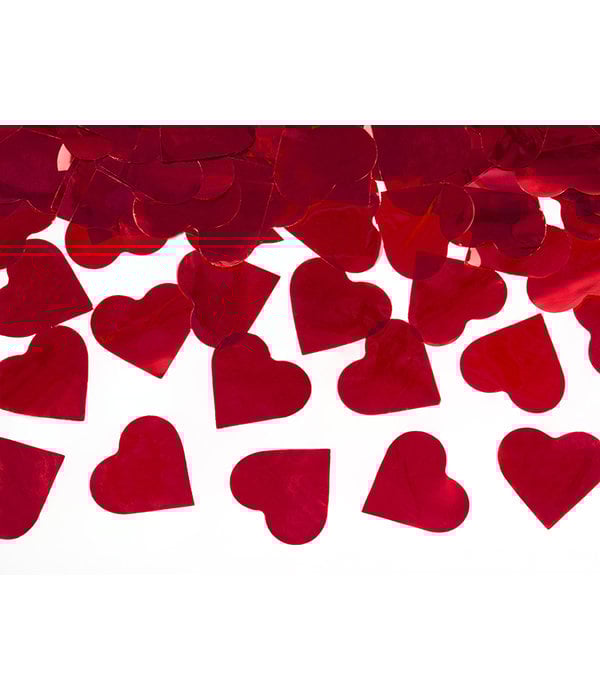 Confetti Shooter Rode Hartjes - 80 cm