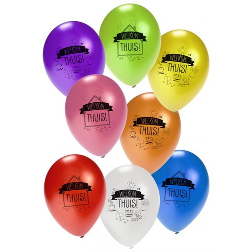 Welkom Thuis ballonnen Kleurenmix - 8 Stuks