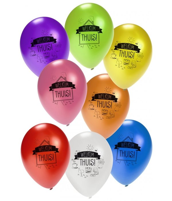 Welkom Thuis ballonnen Kleurenmix - 8 Stuks