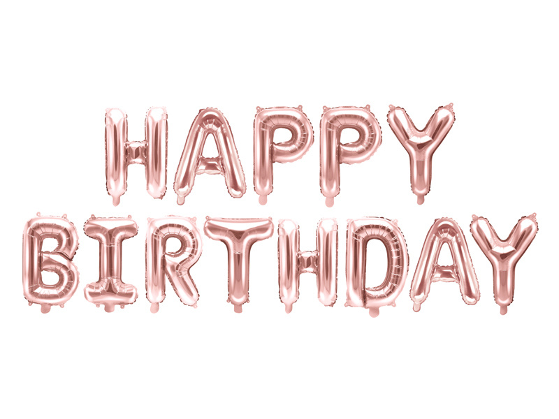 Happy Birthday Ballonnen set Rosé Goud
