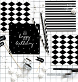 Servetten Happy birthday King Zwart/Wit - 20 Stuks