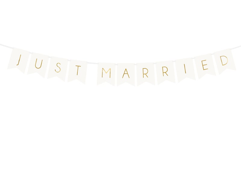 Letterslinger Just Married Wit - 155cm