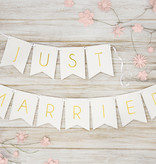 Letterslinger Just Married Wit - 155cm