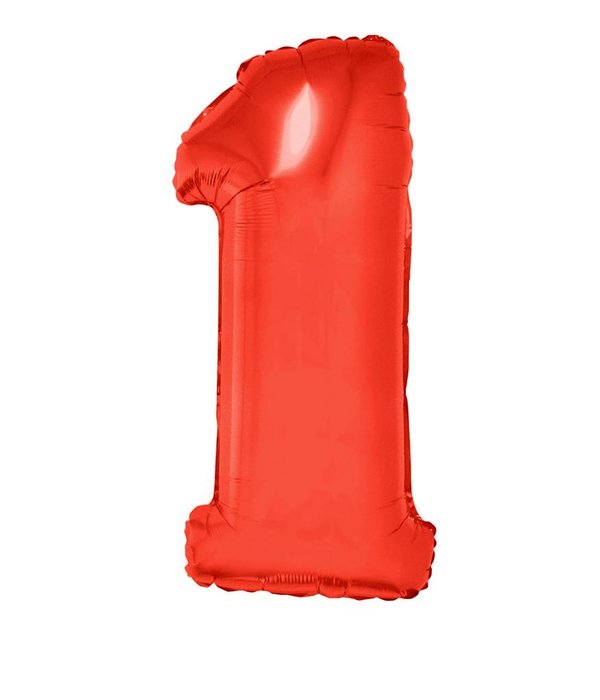 Folieballon Rood Cijfer '1' Groot