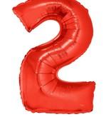 Folieballon Rood Cijfer '2' Groot