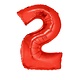 Folieballon Rood Cijfer '2' Groot