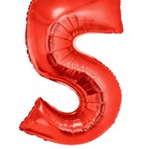 Folieballon Rood Cijfer '5' Groot