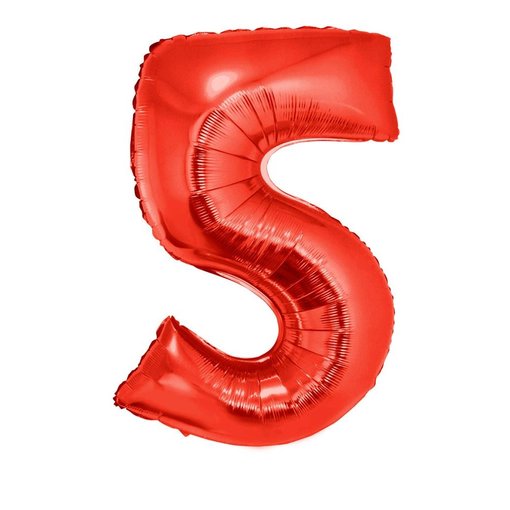 Folieballon Rood Cijfer '5' Groot