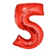 Folieballon Rood Cijfer '5' Groot