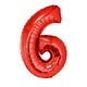 Folieballon Rood Cijfer '6' Groot