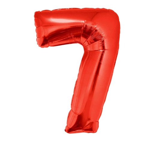 Folieballon Rood Cijfer '7' Groot