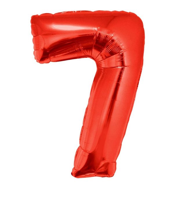 Folieballon Rood Cijfer '7' Groot