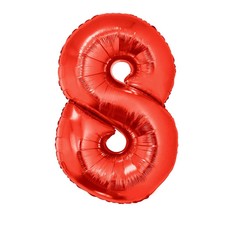 Folieballon Rood Cijfer '8' Groot