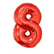 Folieballon Rood Cijfer '8' Groot
