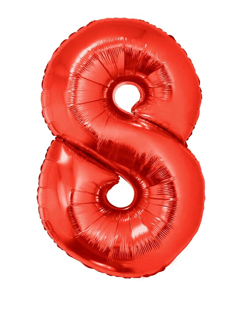Folieballon Rood Cijfer &apos;8&apos; Groot afbeelding