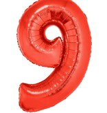 Folieballon Rood Cijfer '9' Groot