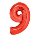 Folieballon Rood Cijfer '9' Groot