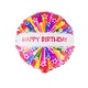 Folieballon Happy Birthday Stars - 46cm