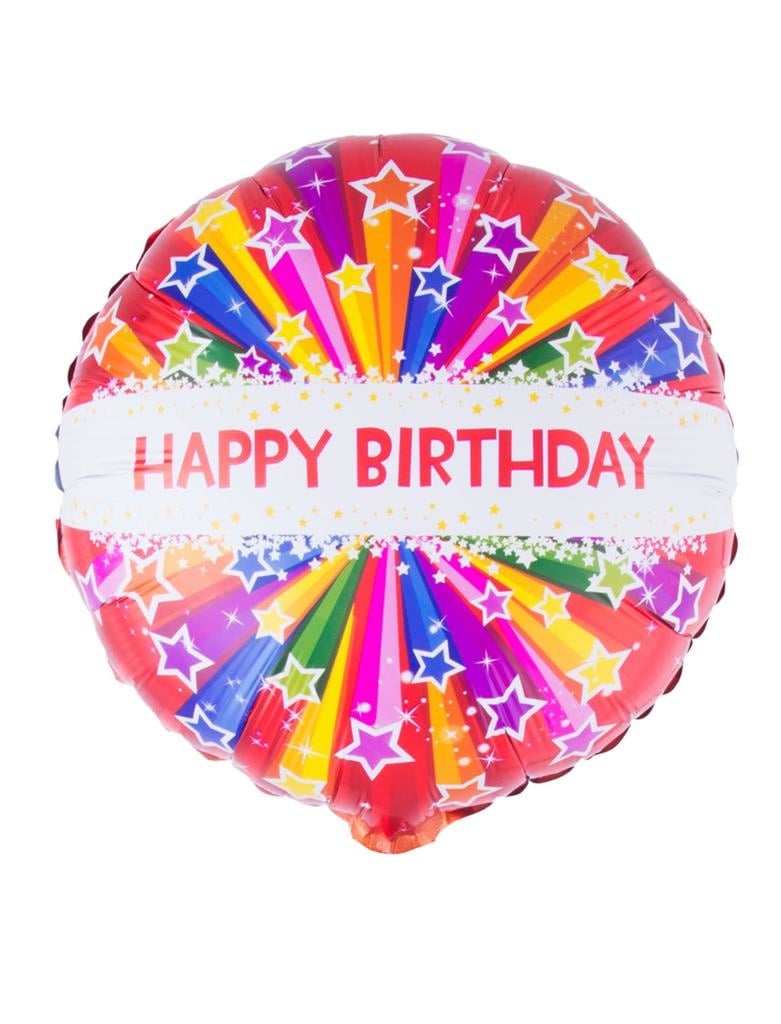 Folieballon Happy Birthday Stars 46cm