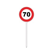 12 herbruikbare coctailprikkers verkeersbord 70 jaar