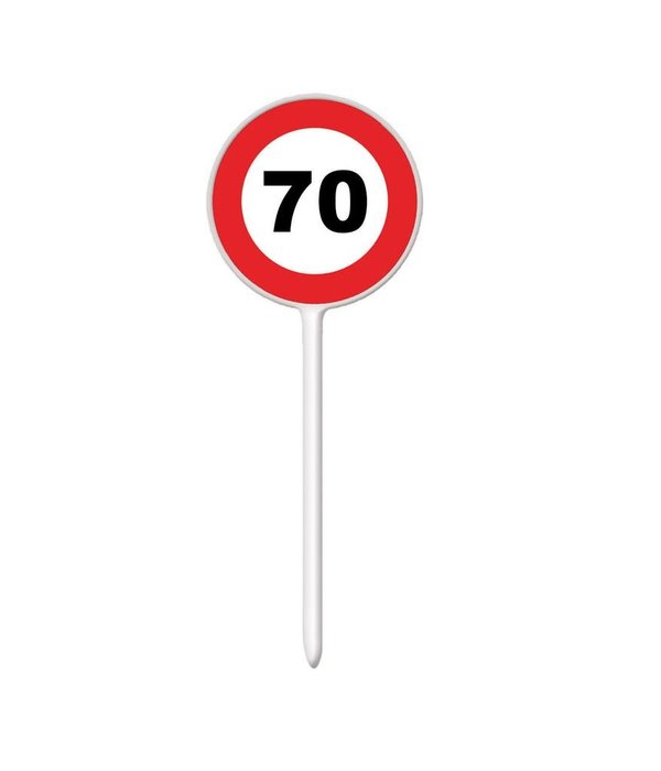 12 herbruikbare coctailprikkers verkeersbord 70 jaar