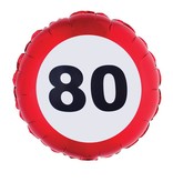 Folieballon verkeersbord 80 Jaar