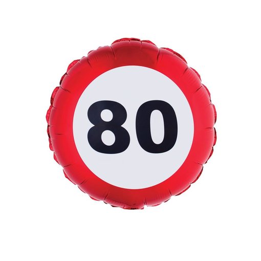 Folieballon verkeersbord 80 Jaar