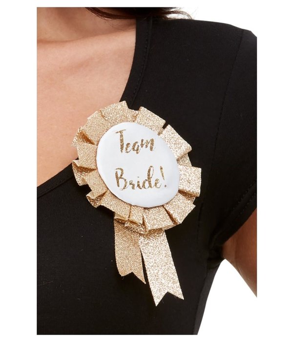 Team Bride Rozet Rosé Goud/Glitter