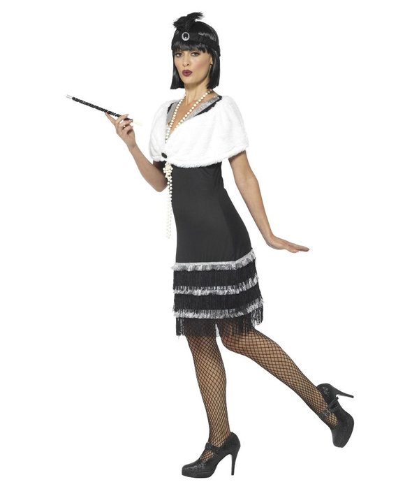Jaren 20 Flapper Jurk Zwart