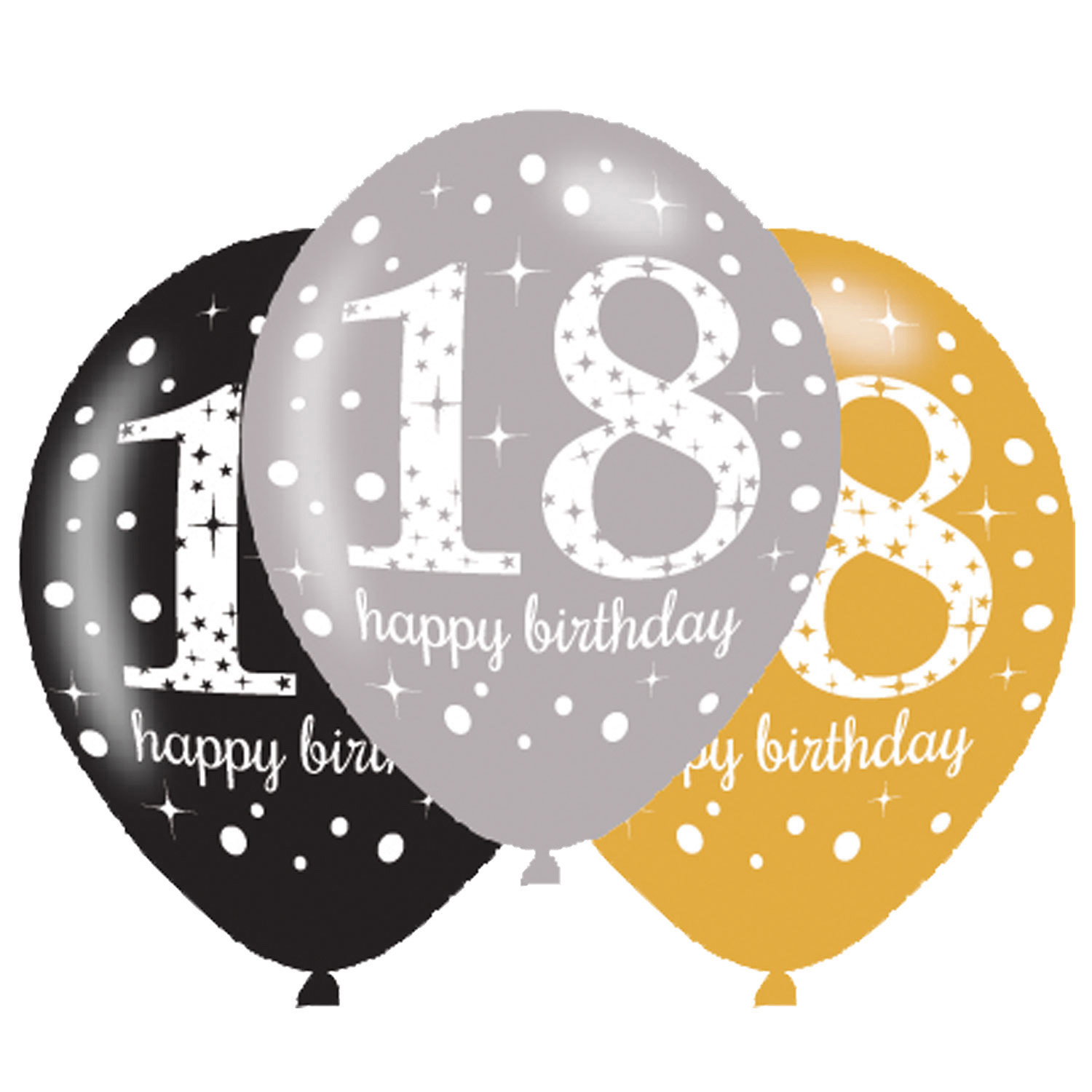 Ballon 18 jaar Sparkling Birthday | 6 stuks