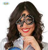 Funbril 40 met steentjes zwart