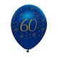 Ballonnen 60 Jaar Navy Blauw/Goud - 6 Stuks