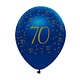 Ballonnen 70 Jaar Navy Blauw/Goud - 6 Stuks