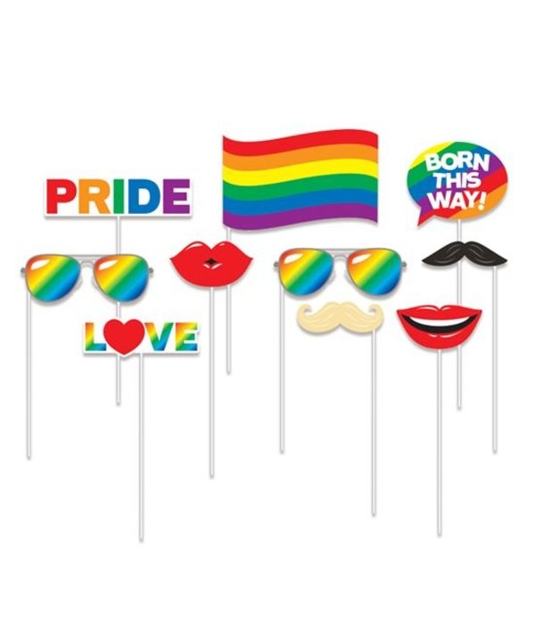 Photo Booth Set Rainbow Pride - 10 Stuks